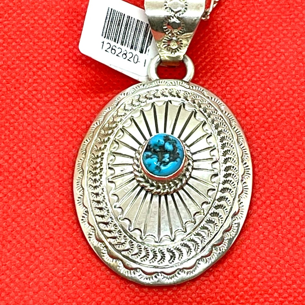 Designer Defauto Sterling Turquoise Necklace